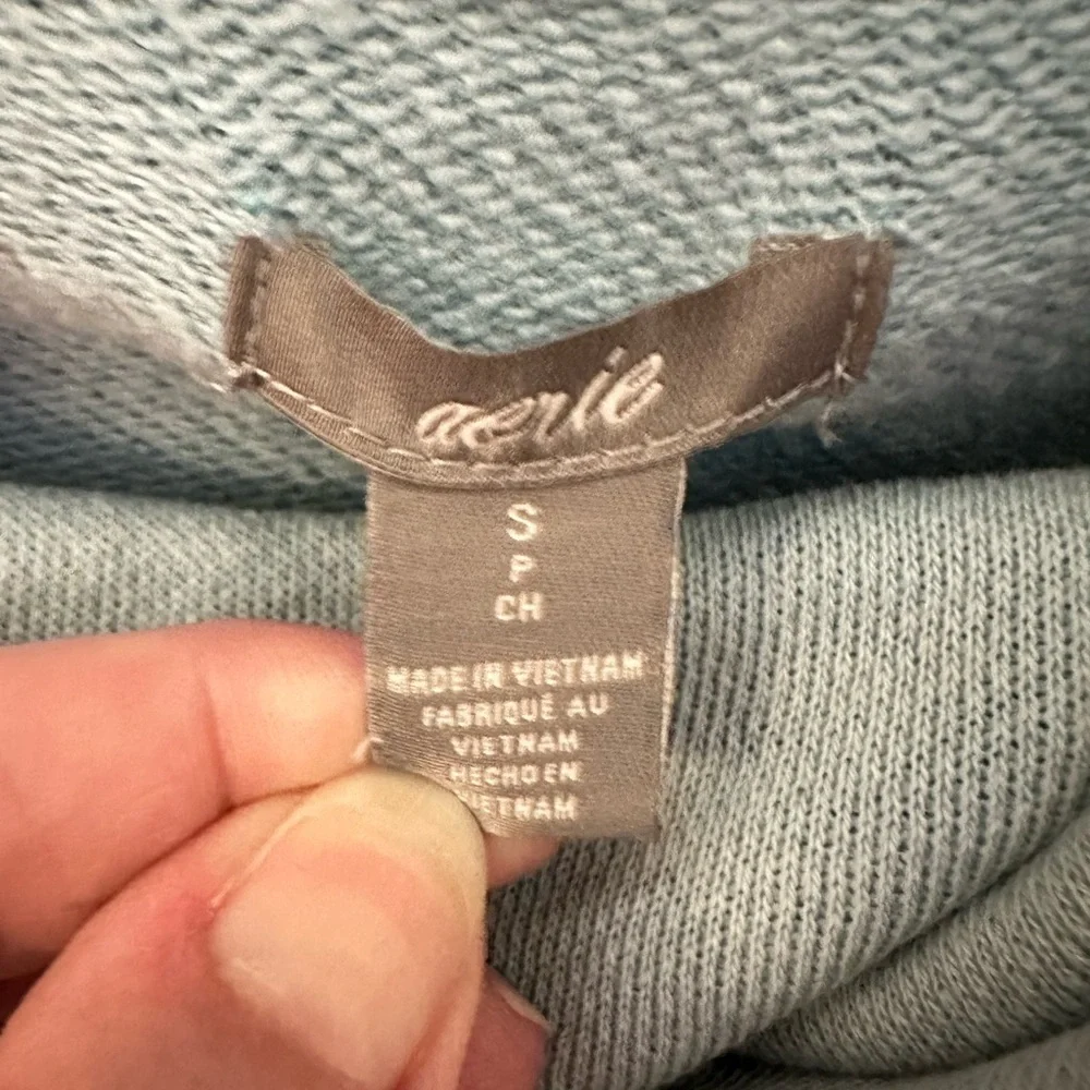 AERI S Cozy Mock Neck cotton blend woman blue sweatshirt cozy comfort casual - Picture 7 of 15